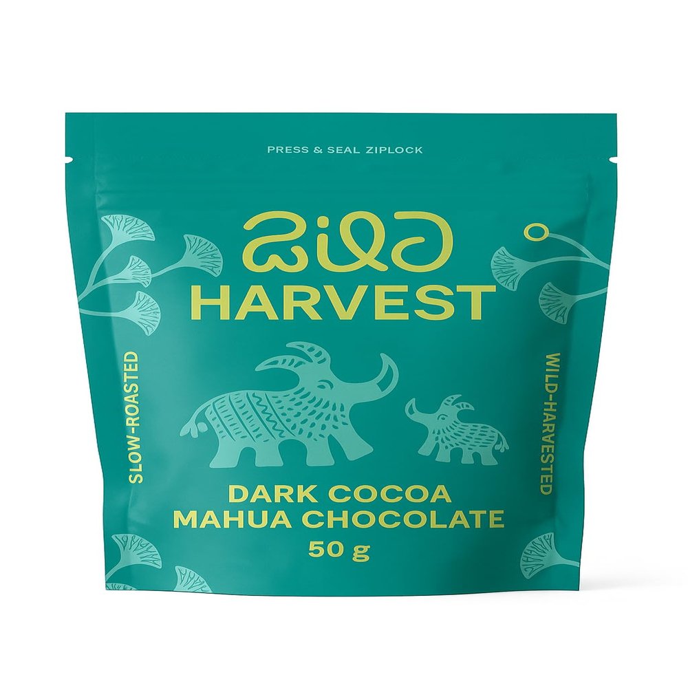 Wild Harvest Mahua Dark Chocolate (Pack of 1) 50g | Roasted Mahua Flowers Coated in Dark Chocolate | Rich in Antioxidants & vitamins B1, B2 and B3 | Nutritious & Indulgent Choco Bites | No Preservatives & Gluten Free