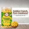 Banana chips, RSDP Foods, Classic Salted Banana Chips, 400g, Snacking, fresh, healthy, thin, wafers, crispy, Namkeen snacks, banana chips yellow, banana chips healthy view 3