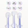 3 Pcs Silicone Baby Manual Toothbrush Set For 0-18 Months Includes Newborn Tongue Cleaner, U-Shaped Toothscrubber, Soft Gum Massager With Travel Case Infant Oral Care,Multicolor view 3