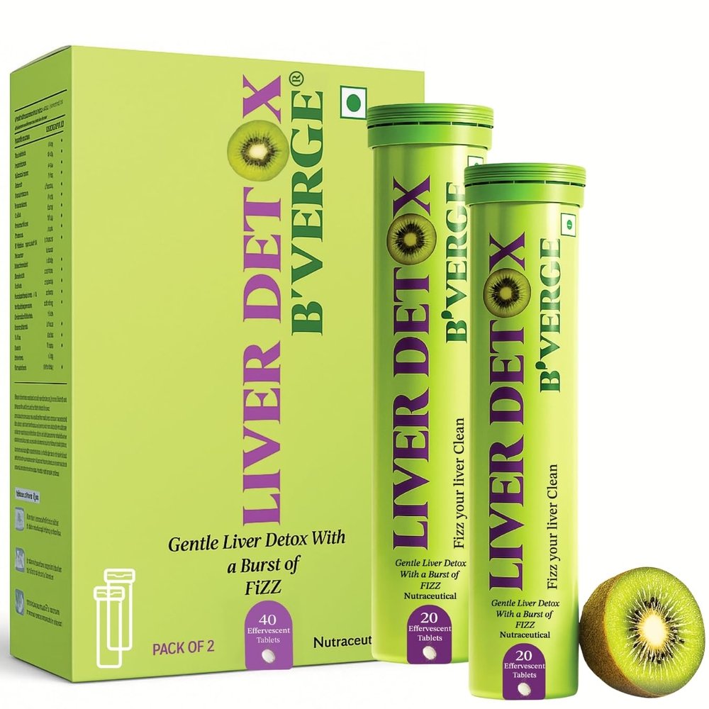 B'VERGE Liver Detox Supplement - Powerful Milk Thistle & NAC Formula with 17 Advanced Ingredients | for Daily Liver Cleanse & Antioxidant Support | Sugar-Free 40 Count
