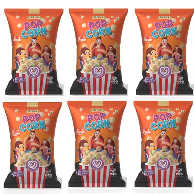 Yummylov Hot Ketchup Popcorn  Tangy & Crispy Snack | Ready-to-Eat | Premium Corn | No Palm Oil | 6 x 30g Packs | Ideal for Office, School, Travel & Movie Time