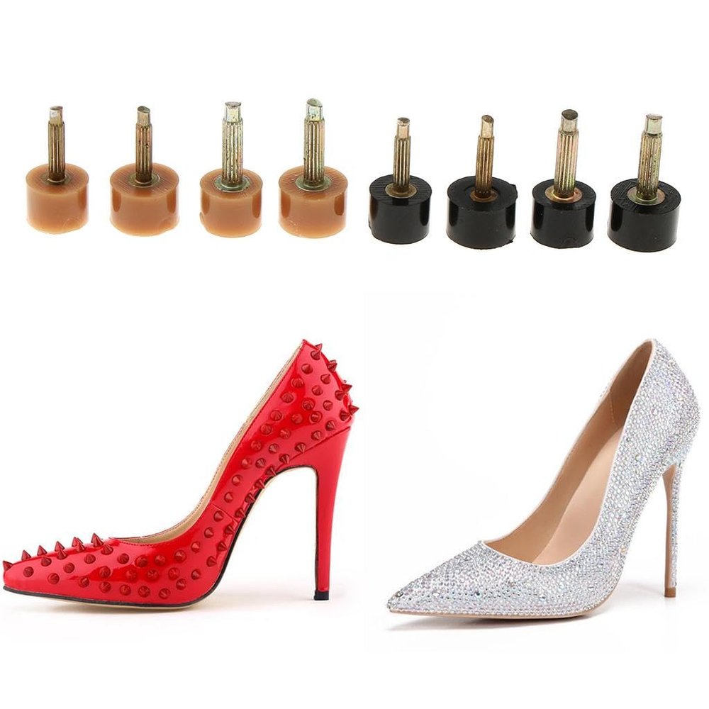 STYLEHEAVEN 10Pairs High Heel Replacement Tip for Shoe Repair 9mm/10mm Small Beige 9mm