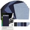 Ahamo 20-Pack Denim Iron On Patches for Clothes Repair - 5 Color Cloth Stickers Patch Set (5x7.5cm) | Fabric Stickers for Torn Jeans, Jackets & Bags view 1