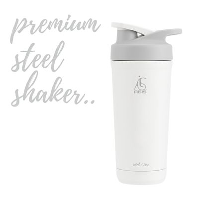 AGIS Premium Steel Gym Shaker Bottles for Protein Shake, Gym Bottles for Men & womens Protein Shaker Bottle for Gym Shaker Bottles for Gym Bottle Shaker Steel Shaker Bottle (WHITE) 700 ML