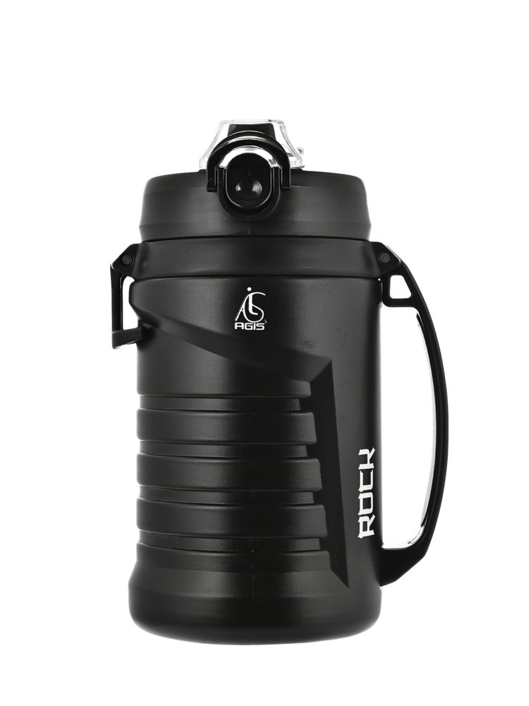 AGIS Premium Rock Gallon Water Bottle 2 Litre for Gym, Sports & Home | Gallon Bottles for Men & Women | Gym Water Bottle for Men, Women, Boys & Girls | Gym Bottle (Plastic, Black)
