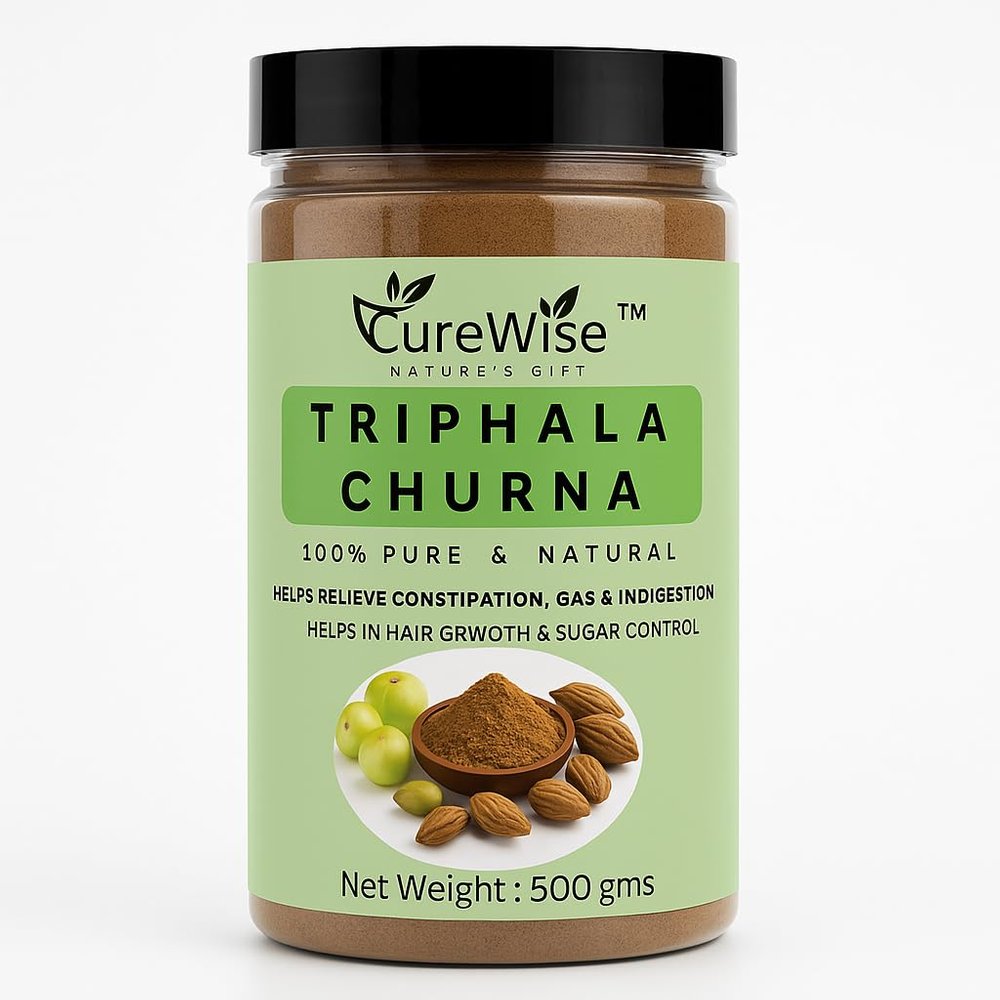 CureWise Triphala Churna 500g | 100% Pure and Natural Triphala Powder | Ayurvedic Churan | Digestive Cleanser & Gut Health Support