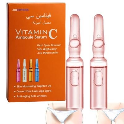 Vitamin C Ampoules 2ml x 10 for Brightening Intimate Area, Pigmentation | AyurGlow Private Area Lightening Gel Herbal Dark Spot Corrector |Intimate Wash Calm Itching & Maintain Hygiene