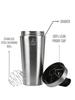 AGIS Steel Shaker Stainless Steel Shaker | Leakproof | Measurement Marking| Perfect For Fitness Enthusiast & Athletes | Ideal For Mixing Protein Shakes & Pre-Workout Formula, 700ml (SILVER) view 2