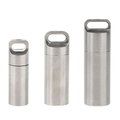 ATORSE Stainless Steel Waterproof Container Box Pill Case Seal Bottle Storage S