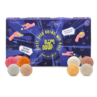 Bomdrop Instant Mocktail Mix Balls Mango Tango, Orange, Watermelit, Mojito Muse, Guava Groove, Sippin Shikanji, Island Pop & Lushy Lychee | Refresh Your Drink | 15 g Each, Pack of 8 | Ideal for Hotels, Restaurants & Parties