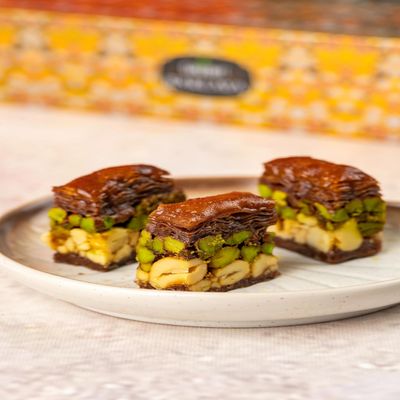 Chocolate Dry Fruit Baklava 250g Premium Middle Eastern Sweets with Pista & Cashew Handcrafted in Pure Cow Ghee No Preservatives
