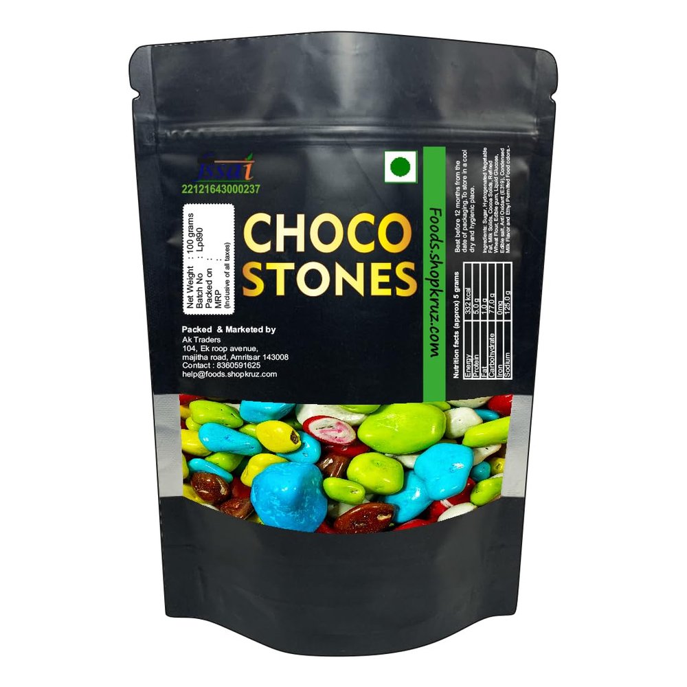 Foods.shopkruz Rock Candy - Stone Candy 100g | Milk Stone | Rock Shape Choco Rocks