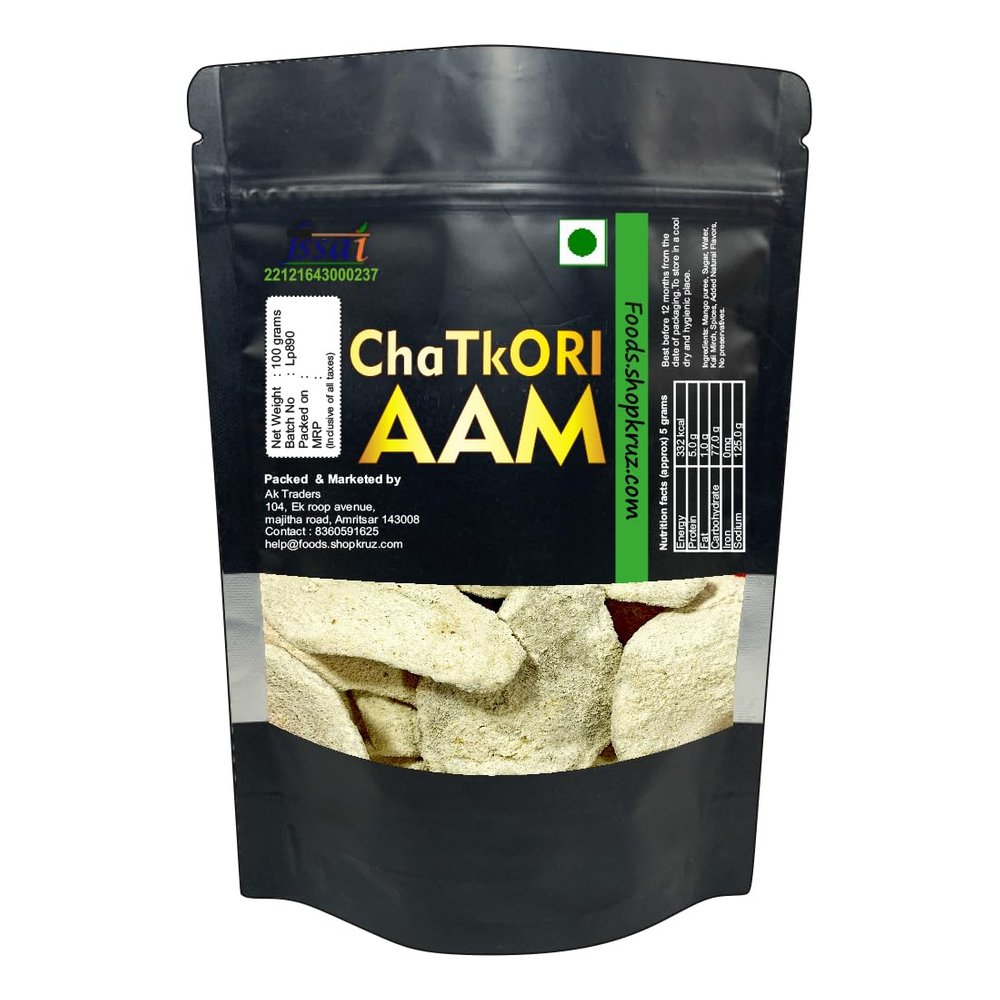 Foods.shopkruz chatpata Chatkori Aam papad 100 gm Mango Papad