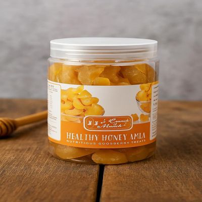 J J crunch N munch Honey Amla Candy Purely Honey Processed Sugar-free Dry Amla Candy Best For Eyes, Hairs Low-Calorie Dry Fruit Snack And 100% Natural Sweetened Snack 350gram (Pack Of 3)