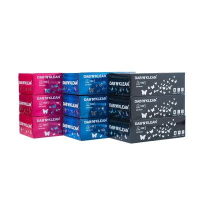 Dab N Klean 2 Ply Facial Tissue Box | Ultra-Soft, Absorbent | 100% Natural Virgin Pulp | Disposable Tissues for Home, Office, Car | 100 Pulls/200 Sheets/Box (Multicolor, 9 Boxes, 1800 Sheets)
