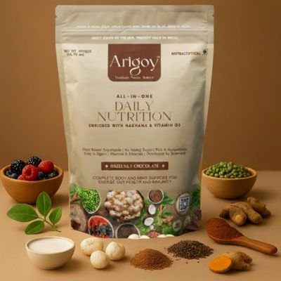 Arigoy All-in-One Plant-Based Daily Nutrition | Gentle, Easy-to-Digest Protein Drink for Low Appetite, Recovery & Sensitive Gut | Makhana Enriched | 15 Servings | Hazelnut Chocolate