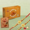 AWANI TRENDS Rakhi Gift for Brother Set of 2 Ganesh Rakhis with Mysore Pak(200gm) Combo with Roli Chawal and Greeting/Rakhi For Men raksha Bandhan Rakhis For Brother view 1