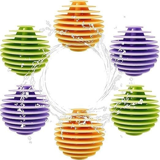 SPITEN Reusable Magic Laundry Balls - Silicone Dryer Balls for Washing Machine | Tangle-Free, Wrinkle Reducing, Lint Catching, and Fabric Softening | Colorful Washing Balls (12 PCS)