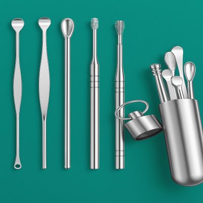 13SOEME-Stainless Steel Ear Cleaning Kit | 6 in 1 Ear Wax Removal Tool Set for Adults & Kids | Reusable Ear Pick Tools with Spiral & Spoon Heads | Travel Case Included