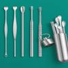 13SOEME-Stainless Steel Ear Cleaning Kit | 6 in 1 Ear Wax Removal Tool Set for Adults & Kids | Reusable Ear Pick Tools with Spiral & Spoon Heads | Travel Case Included view 1