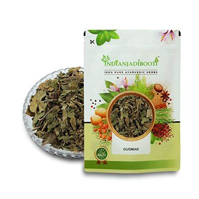 IndianJadiBooti Gudmar Leaf Powder Natural Gymnema Sylvestre Supplement Ayurvedic Herb for Sugar Balance & Craving Support Vegan, Chemical-Free, 250 Grams Pack | Pack Of 2