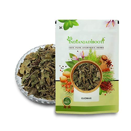 IndianJadiBooti Gudmar Leaf Powder Natural Gymnema Sylvestre Supplement Ayurvedic Herb for Sugar Balance & Craving Support Vegan, Chemical-Free, 250 Grams Pack | Pack Of 2