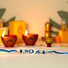 VISHWARATNA Rakhi Gift Combo Box for Brother Bhaiya & Bhabhi-9 Inclusions + Evil Eye Rakhi Nazar Kavach|Chocolate,Millet Namkeen,Almond Bar,Incense Sticks & Stand,Perfume,Coin,Card,Roli Chawall view 3