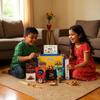 The Party Co Rakhi Gift Combo Box for Brother Bhaiya & Bhabhi-9 Inclusions + Evil Eye Rakhi Nazar Kavach|Chocolate,Millet Namkeen,Almond Bar,Incense Sticks & Stand,Perfume,Coin,Card,Roli Chawall view 4