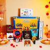 The Secret Dough Rakhi Gift Combo Box for Brother Bhaiya & Bhabhi-9 Inclusions + Evil Eye Rakhi Nazar Kavach|Chocolate,Millet Namkeen,Almond Bar,Incense Sticks & Stand,Perfume,Coin,Card,Roli Chawall view 1