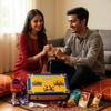 Weigel & Fox Rakhi Gift Combo Box for Brother Bhaiya & Bhabhi-9 Inclusions + Evil Eye Rakhi Nazar Kavach|Chocolate,Millet Namkeen,Almond Bar,Incense Sticks & Stand,Perfume,Coin,Card,Roli Chawall view 4