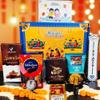 ZECIBEL Rakhi Gift Combo Box for Brother Bhaiya & Bhabhi-9 Inclusions + Evil Eye Rakhi Nazar Kavach|Chocolate,Millet Namkeen,Almond Bar,Incense Sticks & Stand,Perfume,Coin,Card,Roli Chawall view 1