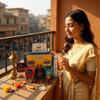 NU LIVING Rakhi Gift Combo Box for Brother Bhaiya & Bhabhi-9 Inclusions + Evil Eye Rakhi Nazar Kavach|Chocolate,Millet Namkeen,Almond Bar,Incense Sticks & Stand,Perfume,Coin,Card,Roli Chawall view 2