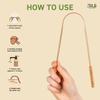 Fibres India Copper Tongue Cleaner | Kids & Adults with Ergonomic Handle - Effectively Combats Bad Breath | Enhances Oral Hygiene | Natural Copper Tongue Scraper for Improved Oral Health | Fresher Breath | Gentle Tongue Cleaning (Basic Copper, Pack o view 4