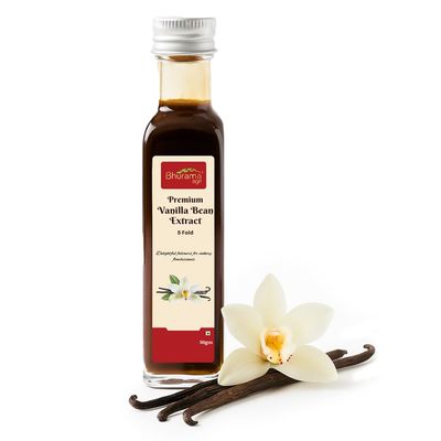 Bhurama Agri All Natural Indian Vanilla Extract  50ML | Pure Vanilla Essence for Baking, Desserts, Beverages & Cooking | No Added Sugar, No Preservatives, | Premium Gourmet Flavor
