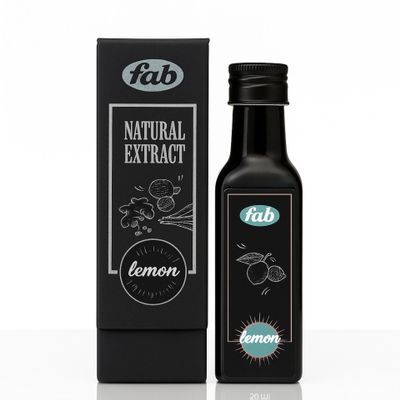 Fab Natural Extract Premium Flavoring for Baking, Ice Cream, Cookies, Pudding, Brownies, Desserts & More | Perfect for Home, Restaurants, Birthdays, Parties (50 ml, Lemon)