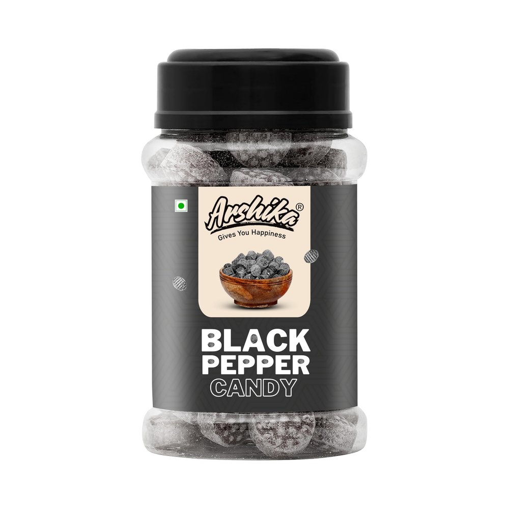 Arshika 100% Orginic Black Pepper Flavoured Candy|Kali MIRCH Candy I Sweet and Juicy Masala Goli I Sweet Hard Candy (1800g)