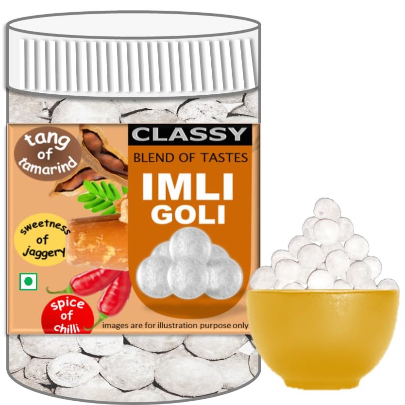 CLASSY BLEND OF TASTES IMLI GOLI | 350gms (JAR)| JAGGERY CANDY | DIGESTIVE CHURAN PACHAK | MOUTH-FRESHENER MUKHWAS | AFTER-MEAL SNACK | IMLI CANDY