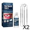 CALANDIS 2xTemporary Tooth Repair Kit with Mouth Mirror for Teeth for Family Home Use | Denture Care | Oral Care view 2