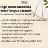 Fibres India Steel Tongue Cleaner | Kids & Adults with Ergonomic Handle - Effectively Combats Bad Breath | Enhances Oral Hygiene | Natural Steel Tongue Scraper for Improved Oral Health (Basic, Pack of 1) view 3