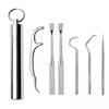 CALANDIS 4xStainless Steel Tootick Kit with Waterproof Holder for Daily Use Traveling | Dental Floss & Flossers | Oral Care view 1