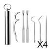 CALANDIS 4xStainless Steel Tootick Kit with Waterproof Holder for Daily Use Traveling | Dental Floss & Flossers | Oral Care view 2