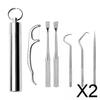 CALANDIS 2xStainless Steel Tootick Kit with Waterproof Holder for Daily Use Traveling | Dental Floss & Flossers | Oral Care view 2