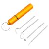 CALANDIS 2x4x Tootick Set Portable with Holder Case Tootick Hook for Picnic Gold | Dental Floss & Flossers | Oral Care view 3