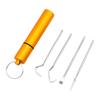 CALANDIS 2x4x Tootick Set Portable with Holder Case Tootick Hook for Picnic Gold | Dental Floss & Flossers | Oral Care view 4