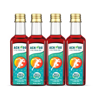 Achoo Pain Relief Oil Ayurvedic Solution for Joint, Muscle & Body Pain - 100ML (Pack of 4)