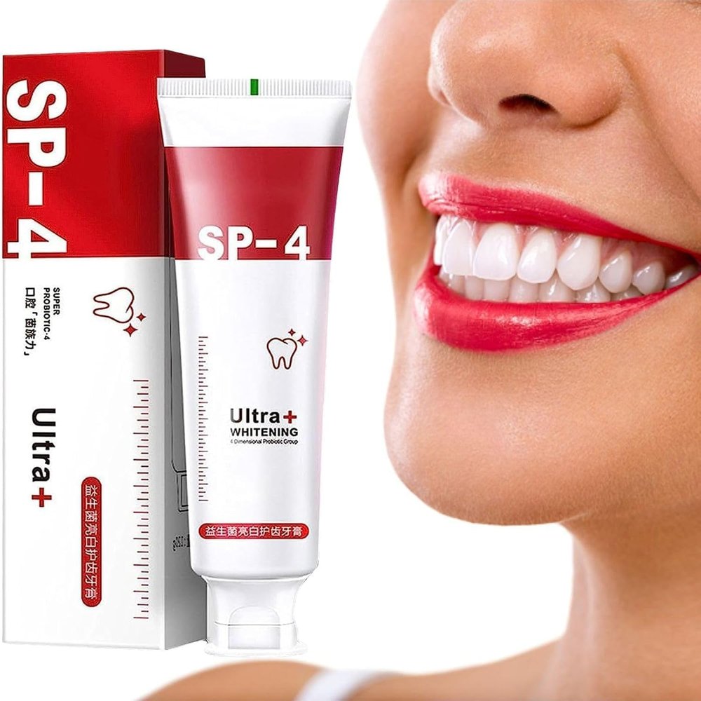 TPJ Mart SP 4 Ultra Whitening Toothpaste 50g Tube with Strong Foam Formula for Daily Oral Care Fresh Mint Paste Helps Brighten Surface Removes Stains Supports Routine Hygiene