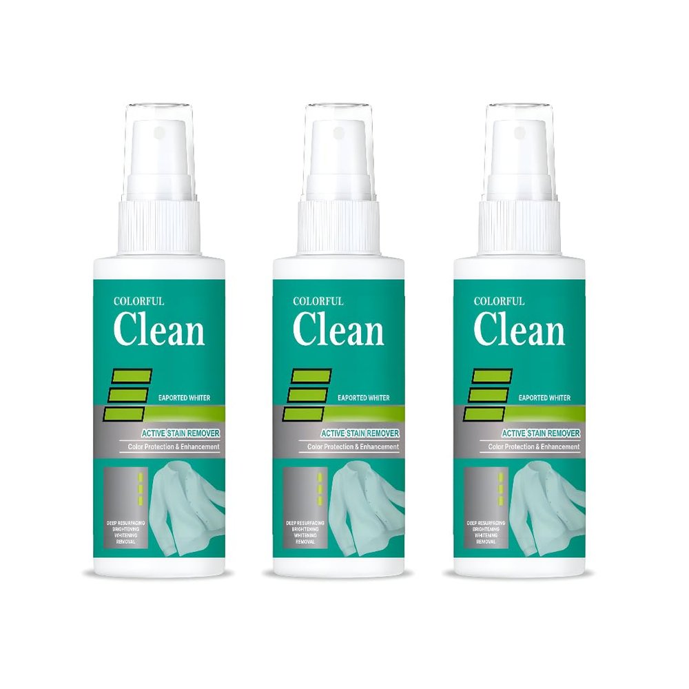 Powerful Color Bleach Laundry Detergent (100ml Each), Oxygen Cleaning Solution, Concentrated Multipurpose Laundry Detergent (3)