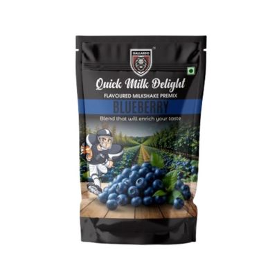 Gallardo Quick Milk Delight Blueberry Flavoured Milkshake Premix | Rich Fruity Taste | Easy to Mix | Smooth, Creamy Refreshment | 50g Pack