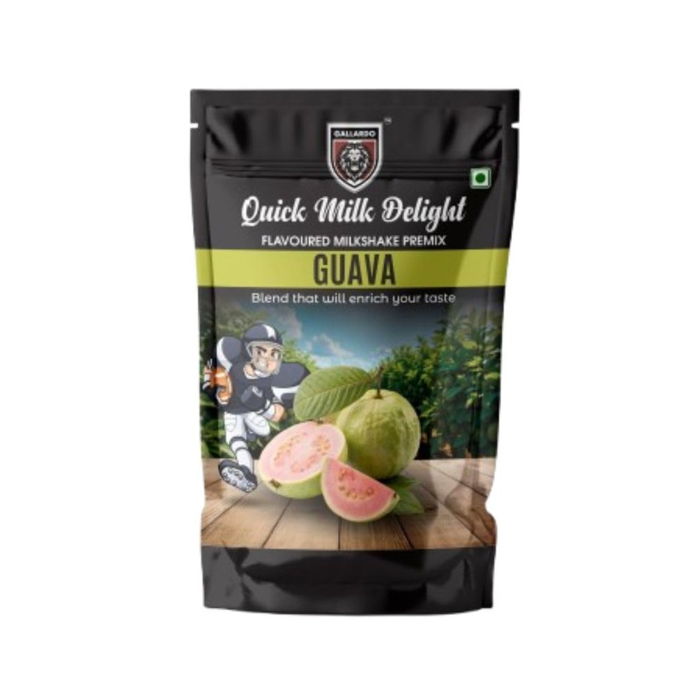 Gallardo Quick Milk Delight Guava Flavoured Milkshake Premix | Refreshing Fruity Blend | Easy to Make | Smooth & Creamy Taste | 50g Pack