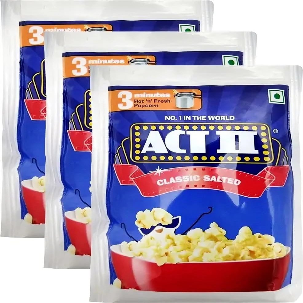 ACT II Popcorn IPC Classic Salted Combo Pack, 55g/60g (Pack of 3)